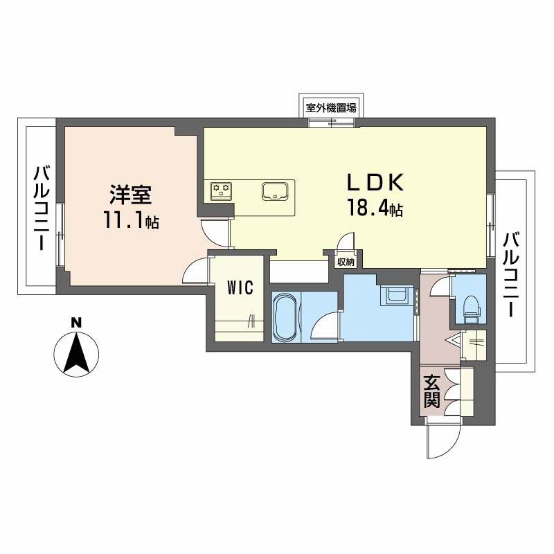 大文字町の完工年月(2026年2月)築の賃貸マンションの間取り