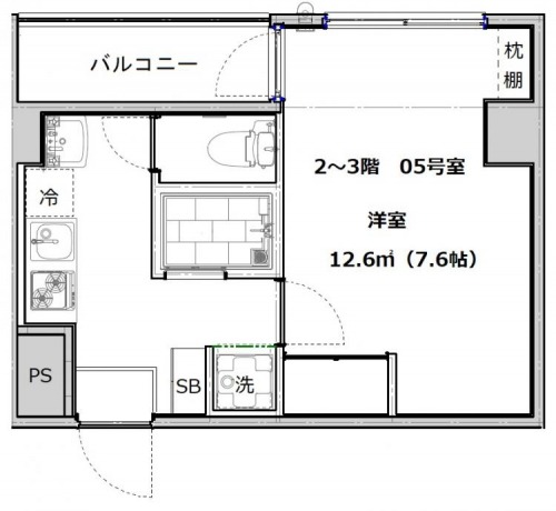 小松町の完工年月(1988年11月)築の賃貸マンションの間取り
