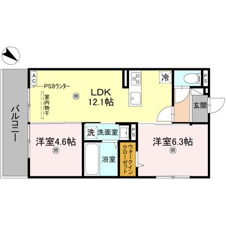 桂北滝川町の完工年月(2025年8月)築の賃貸アパートの間取り