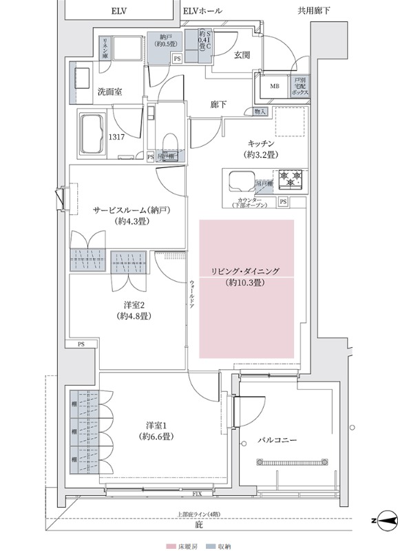 岩上町の完工年月(2022年11月)築の賃貸マンションの間取り