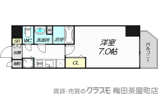 プレサンス堺筋本町駅前シェルの間取り