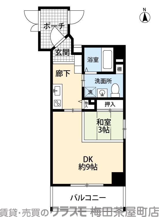 江の木町の完工年月(2008年4月)築の賃貸マンションの間取り
