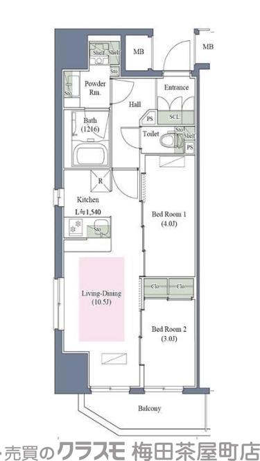 西本町の完工年月(2021年11月)築の賃貸マンションの間取り