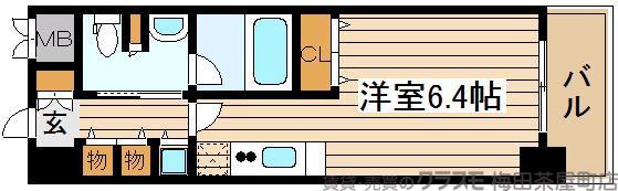 高麗橋の完工年月(2007年6月)築の賃貸マンションの間取り