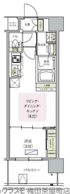 アーバネックス中崎町Ⅱの間取り
