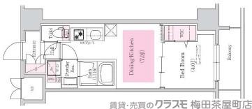 西天満の完工年月(2019年1月)築の賃貸マンションの間取り