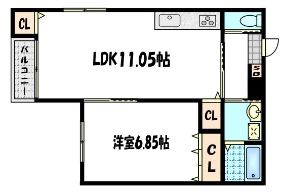 北白川久保田町の完工年月(2025年11月)築の賃貸アパートの間取り