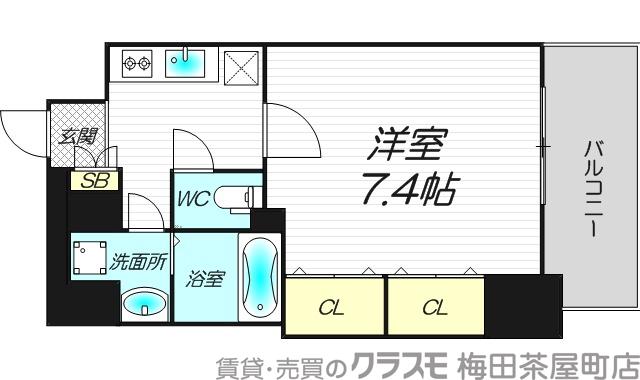 パークフラッツ野田阪神駅前の間取り