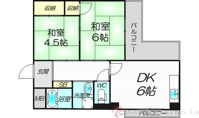 岡村マンションの間取り