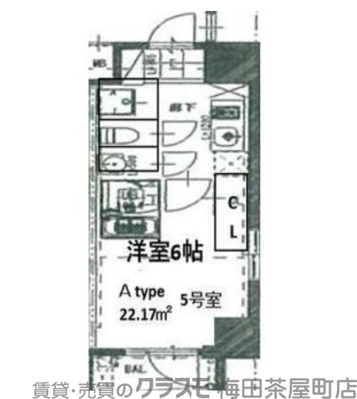 エスリードレジデンス大阪福島フロントの間取り