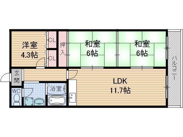 ベルメゾン茨木の間取り