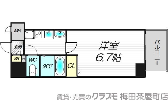 南久宝寺町の完工年月(2008年2月)築の賃貸マンションの間取り