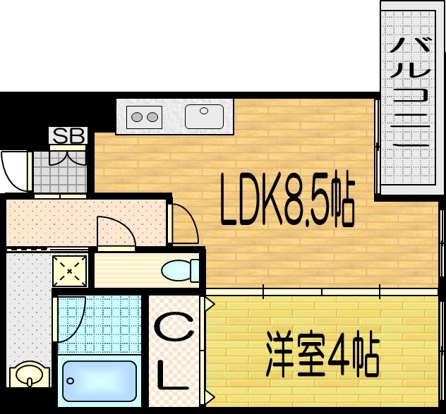 万屋町の完工年月(2018年7月)築の賃貸マンションの間取り