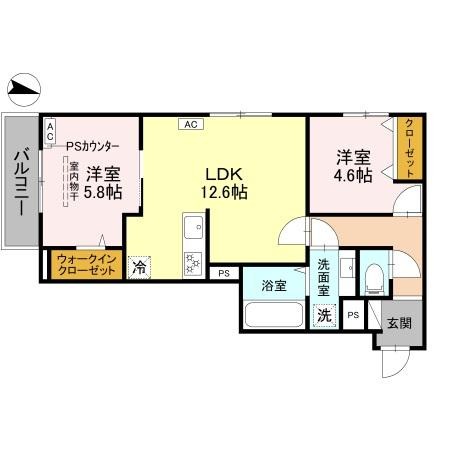 久世殿城町の完工年月(2026年3月)築の賃貸アパートの間取り