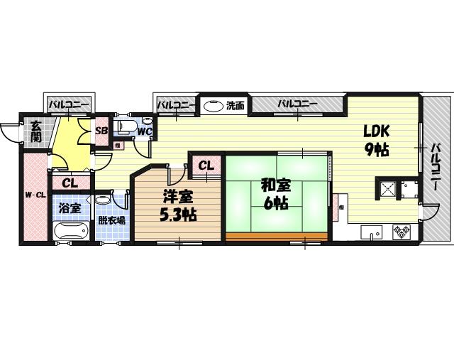 サニーハイツ川端の間取り