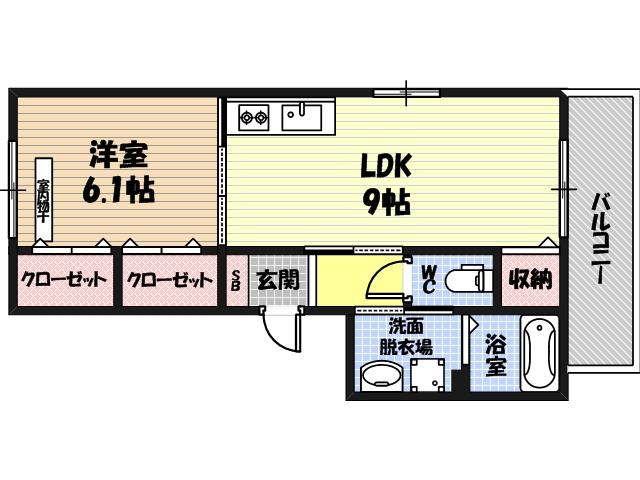 シャルム蒲生 A棟の間取り