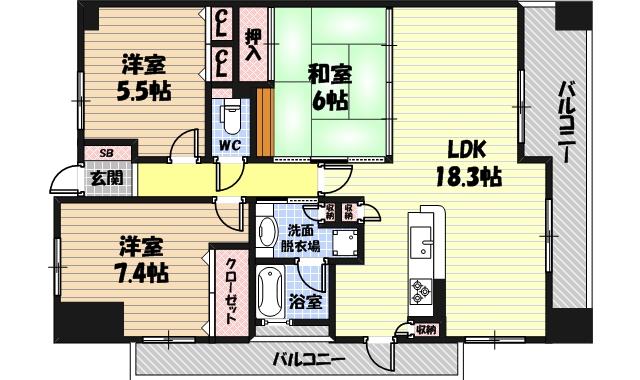 グランアッシュ野江の間取り