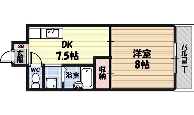 鶴見緑地ハイツ弐番館の間取り