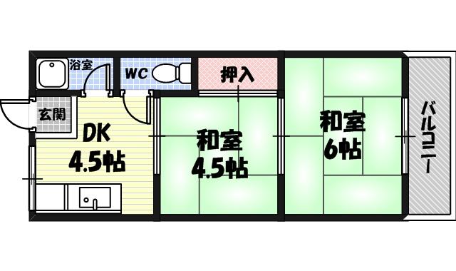 鶴見ハイツの間取り