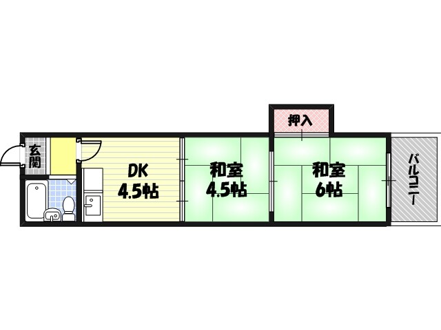 角屋マンションの間取り