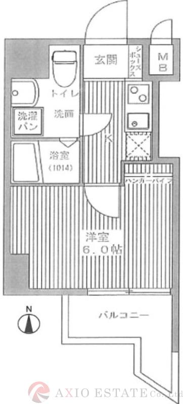 谷町の完工年月(2006年3月)築の賃貸マンションの間取り