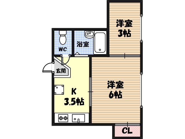 蒲生マンションの間取り