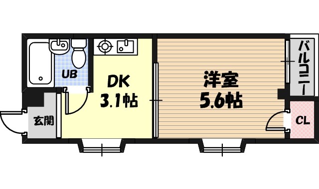 内代町の完工年月(1985年9月)築の賃貸マンションの間取り
