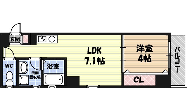 鶴見の完工年月(2021年7月)築の賃貸マンションの間取り