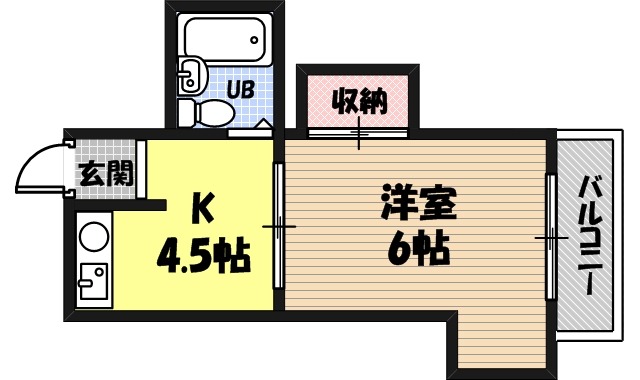 晩成ハイツ関目の間取り