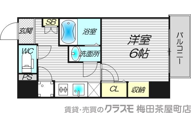 レジュールアッシュ梅田AXIAの間取り
