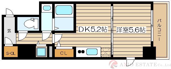 大開の完工年月(2008年3月)築の賃貸マンションの間取り