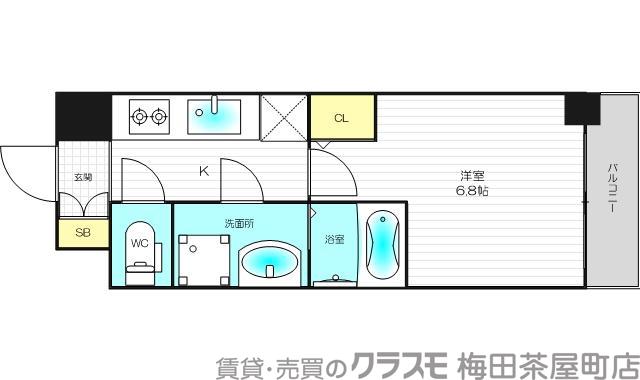 ジアコスモ江戸堀パークフロントの間取り