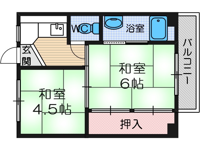 ビレッジハウス茨木の間取り