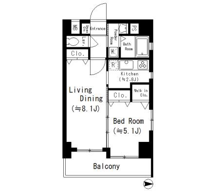 柿本町の完工年月(2015年2月)築の賃貸マンションの間取り