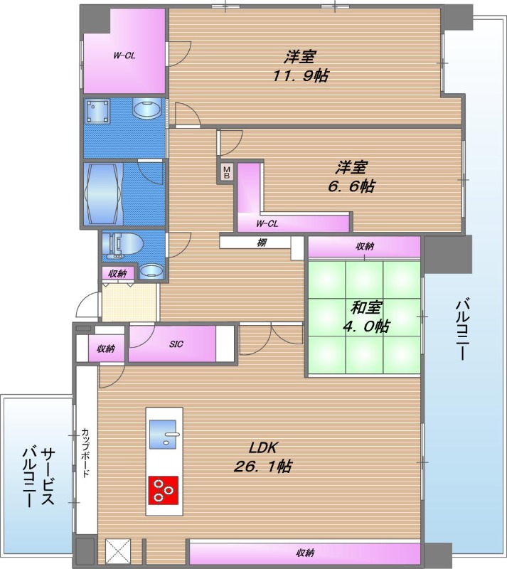 セイワパレス玉造の間取り