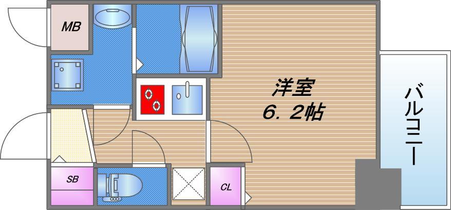 プレサンス玉造駅前ルージュの間取り