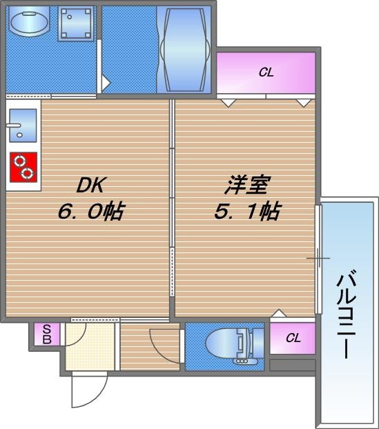 クリエオーレ東中浜の間取り