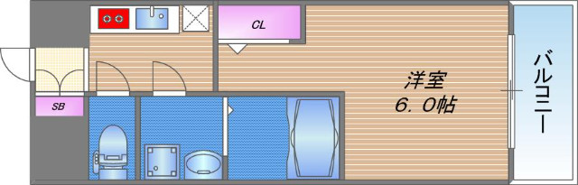 エスリード大阪NAGAHORI GATEの間取り