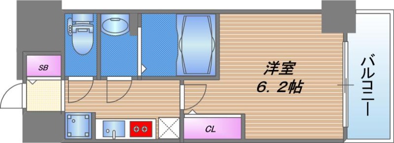 プレサンス堺筋本町ディスティニーの間取り