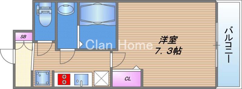 ララプレイス四天王寺前夕陽ヶ丘プルミエの間取り