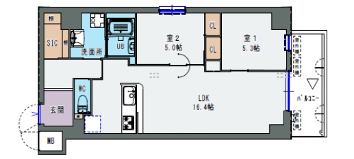 プレサンスNEO新深江リュミエルの間取り