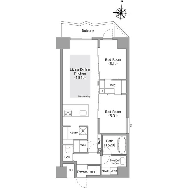 コンフォリア・リヴ谷町四丁目の間取り