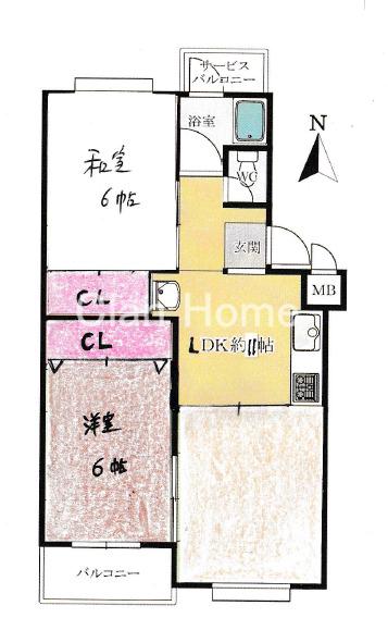 深江橋コーポE棟の間取り