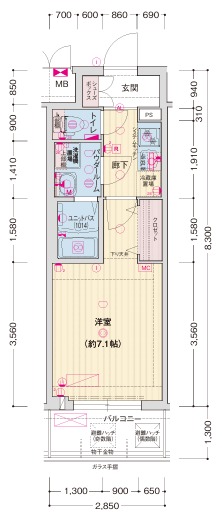 ソルテラスOSAKAJO ESTの間取り