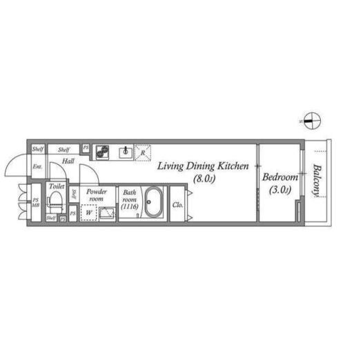 S-MOVE緑橋Ⅱの間取り