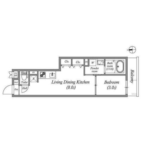 S-MOVE緑橋Ⅱの間取り