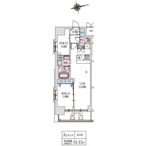 スプランディッド上本町WESTⅡの間取り