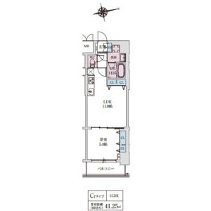 スプランディッド上本町WESTⅡの間取り