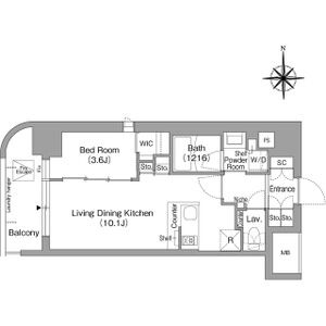 コンフォリア・リヴ北浜淡路町の間取り