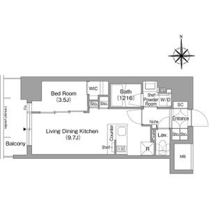 コンフォリア・リヴ北浜淡路町の間取り